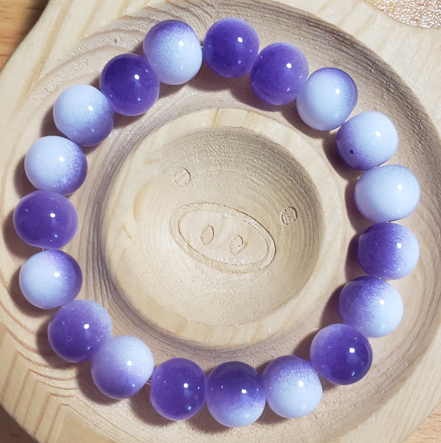 Purple and white bracelet