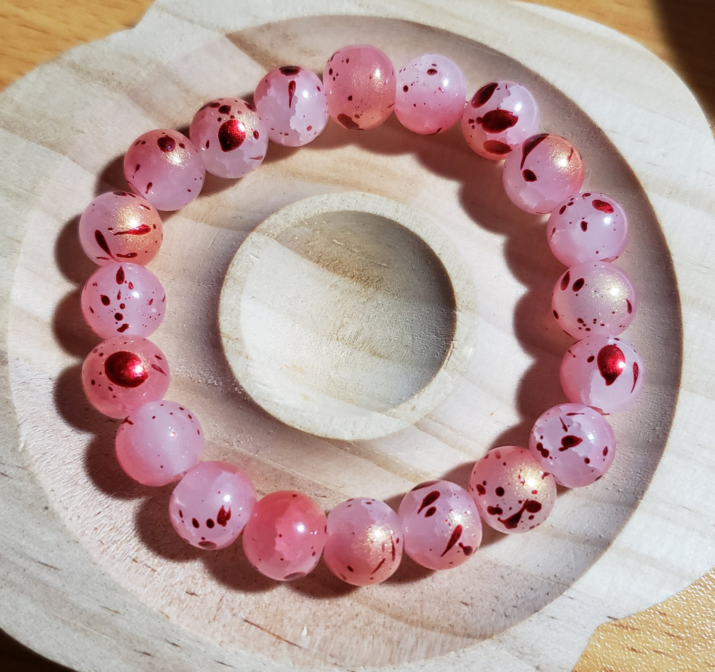 Pink & Red Splash bracelet