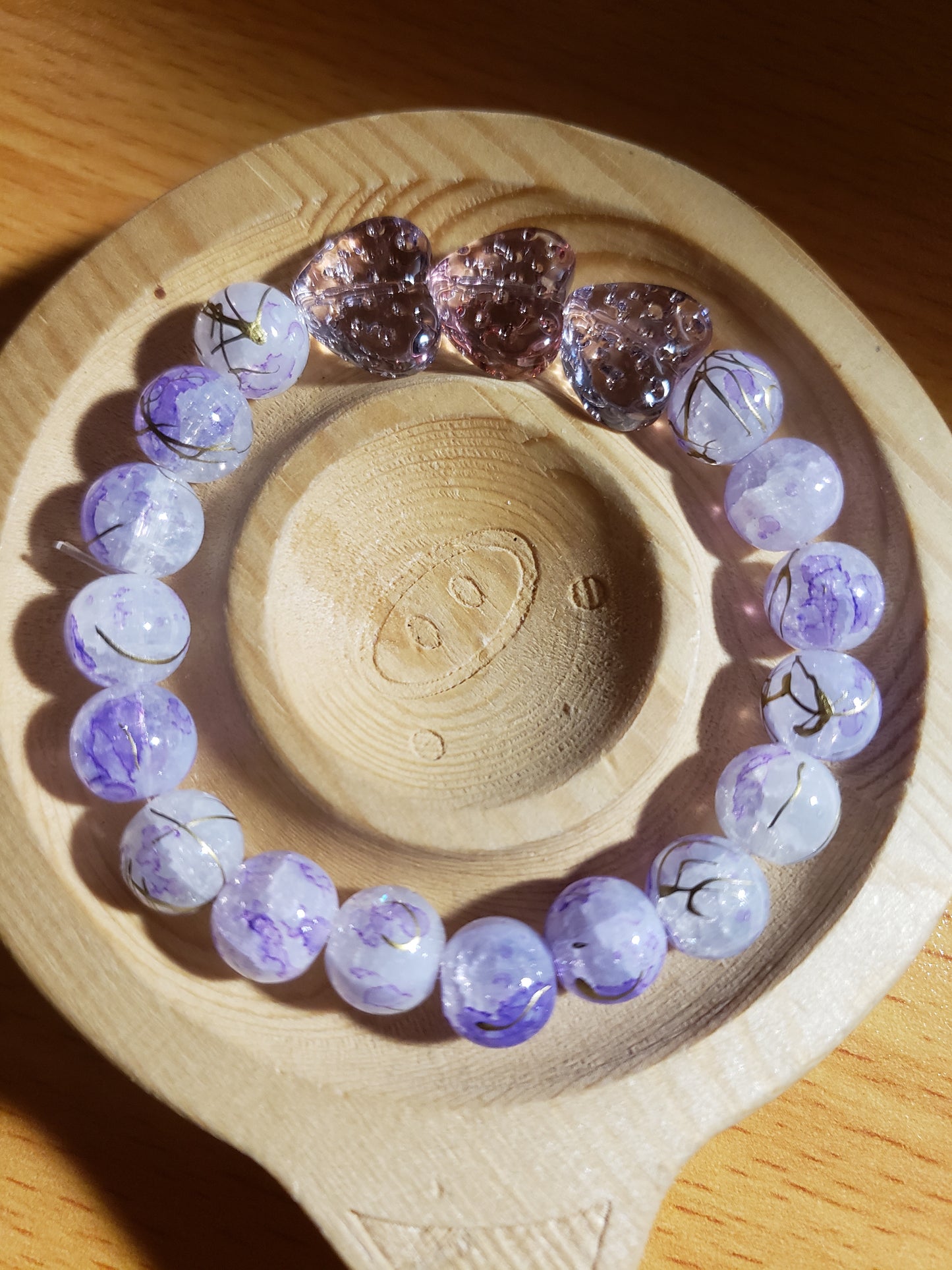 Purple heart bracelet