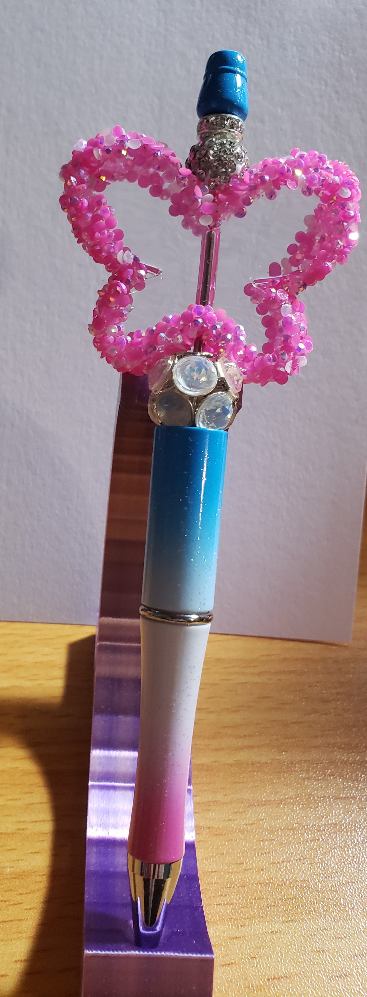 Sugar rhinestone butterfly pen