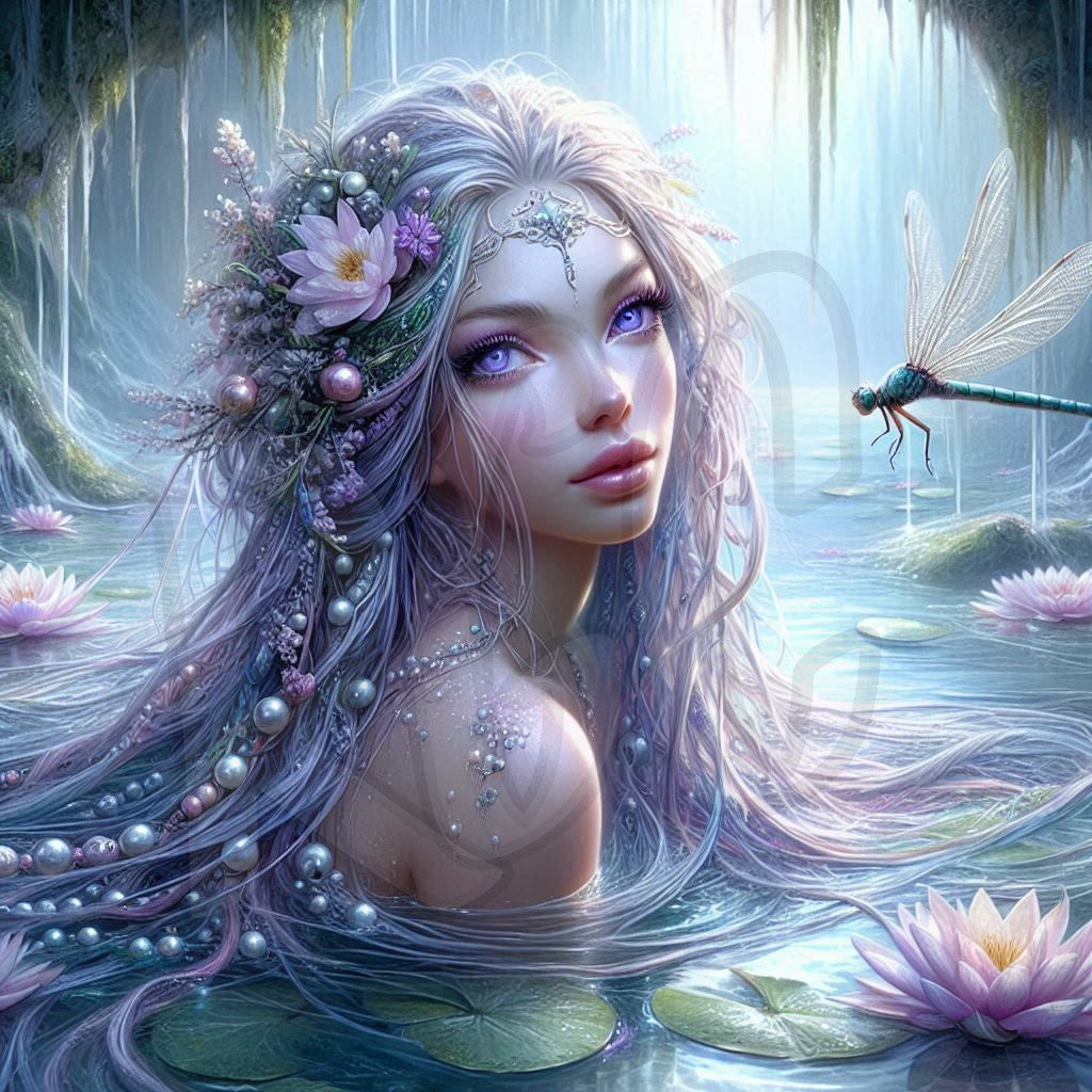 Dragonfly & Water Lillies