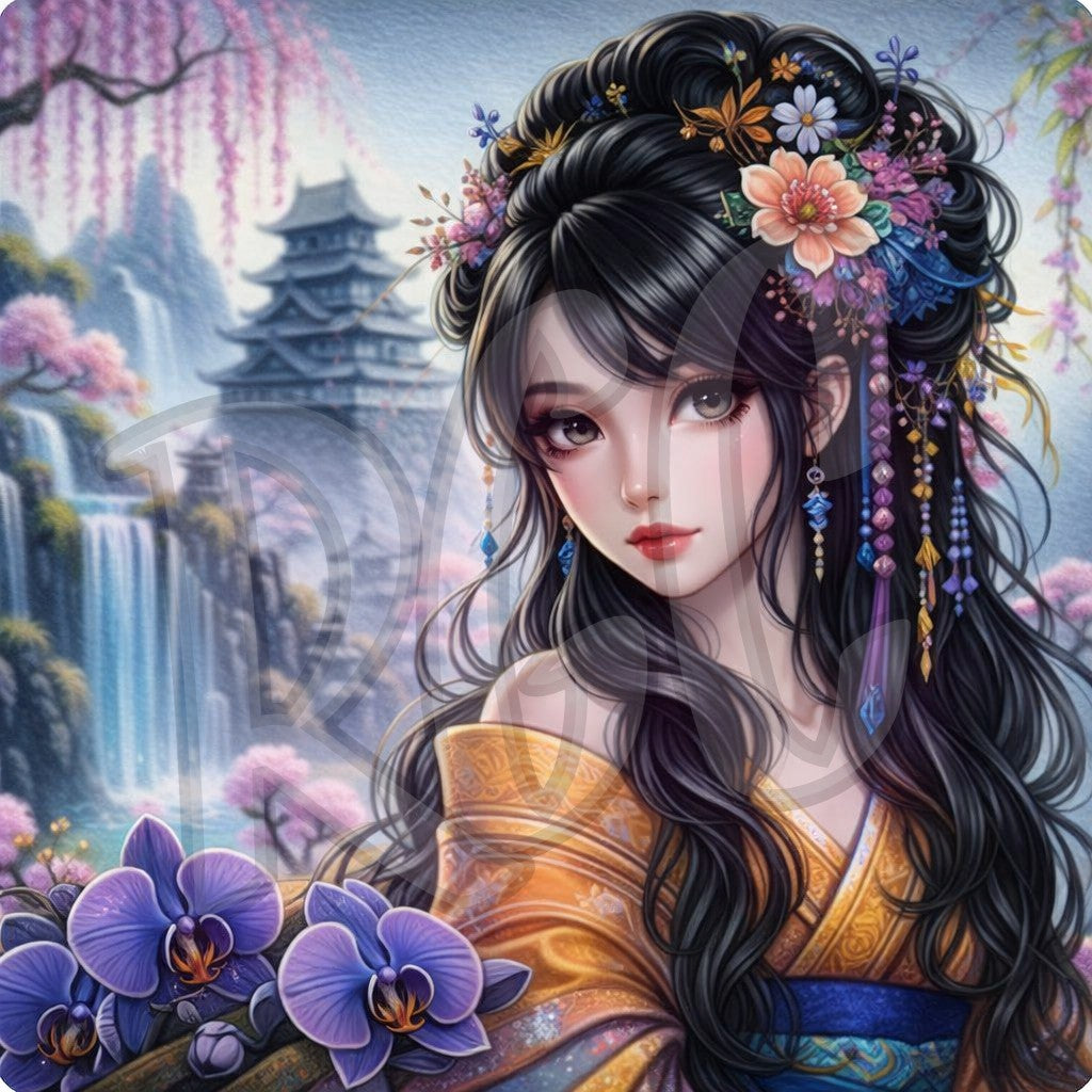 Serene Beauty in a Kimono