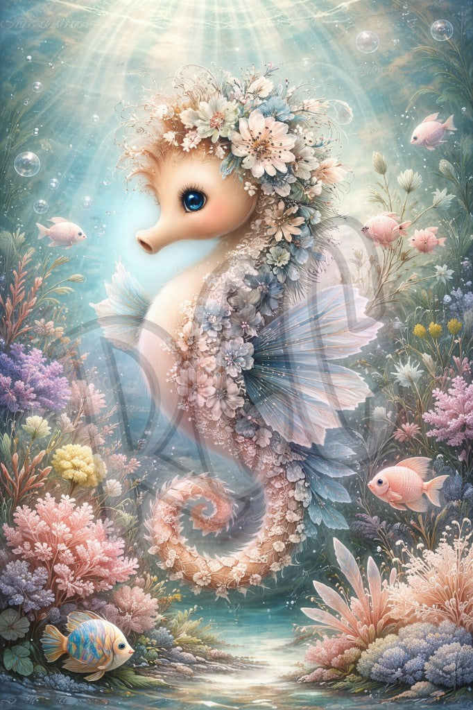 Enchanted Floral Seahorse