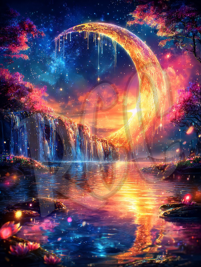 Glowing Cosmic Moon