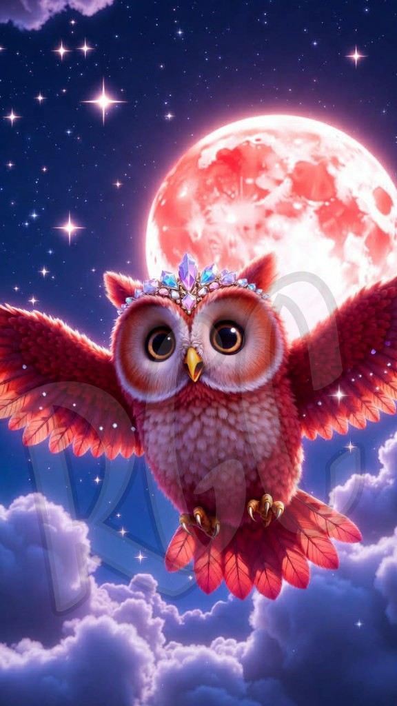 Moonlit Owl of Ember Skies