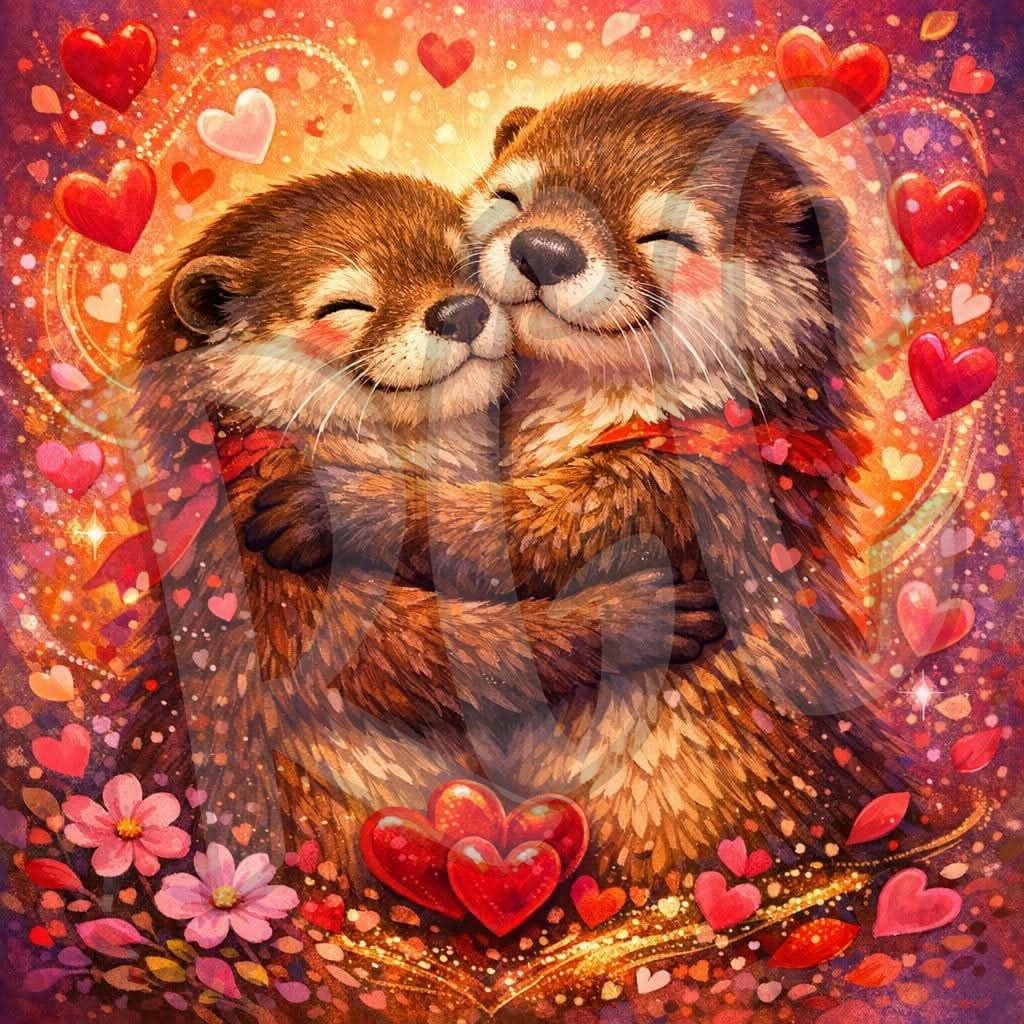 Otters Hugging