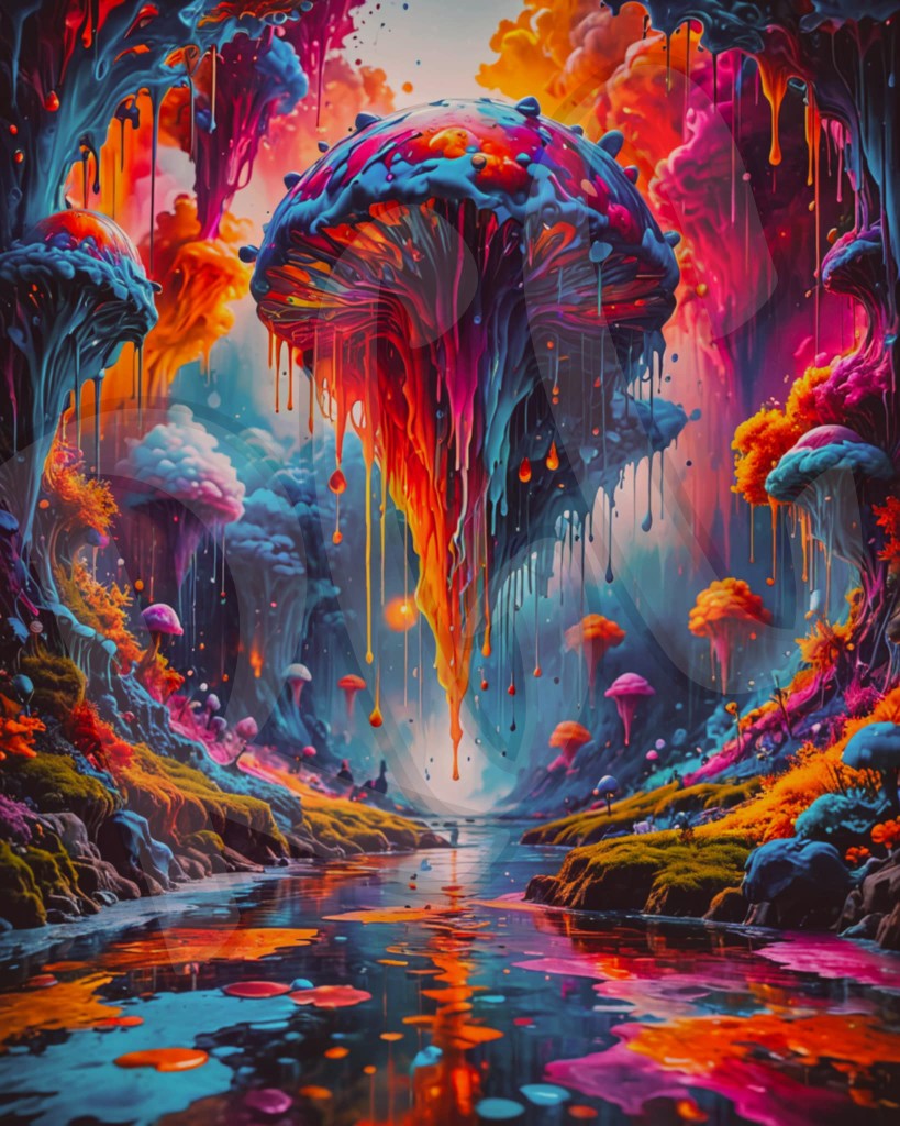 Chaotic mushroom drip