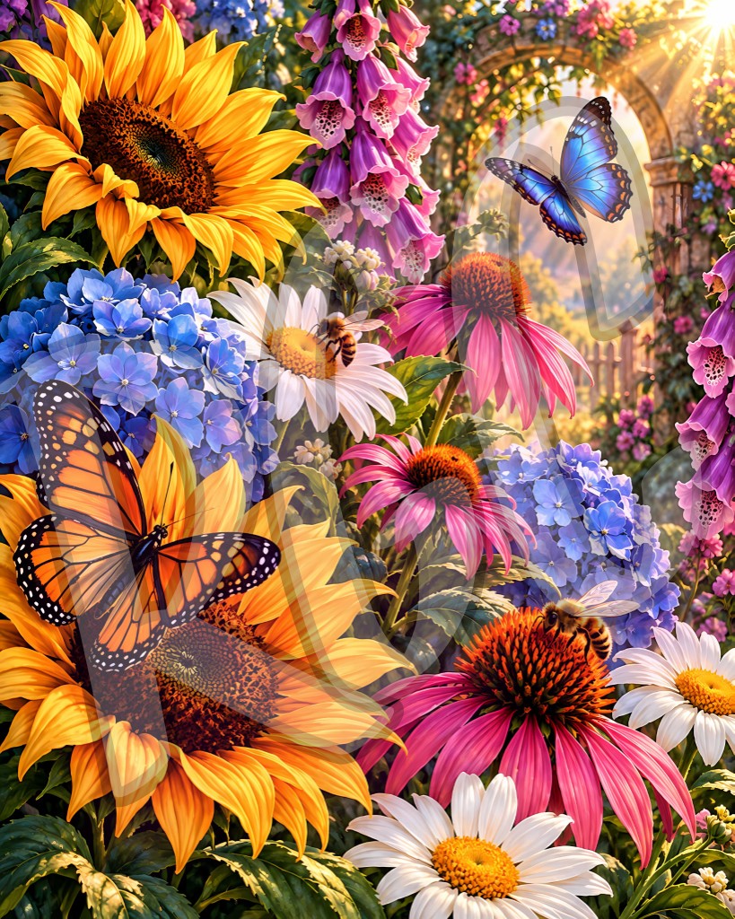Butterfly Garden of Flowers