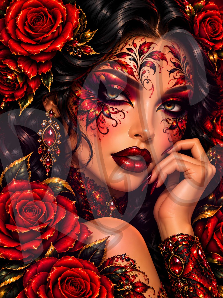 Rose Floral Face