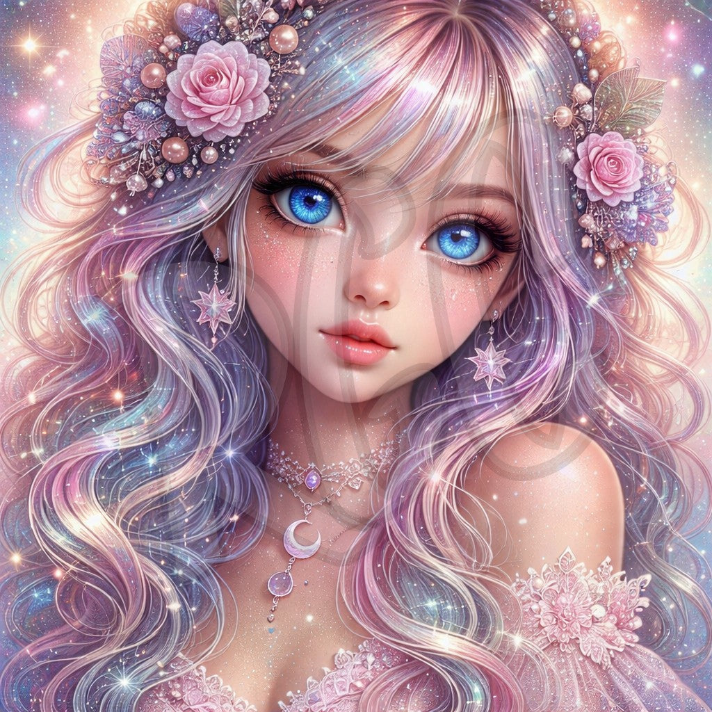 Mystical Beauty with Glowing Eyes