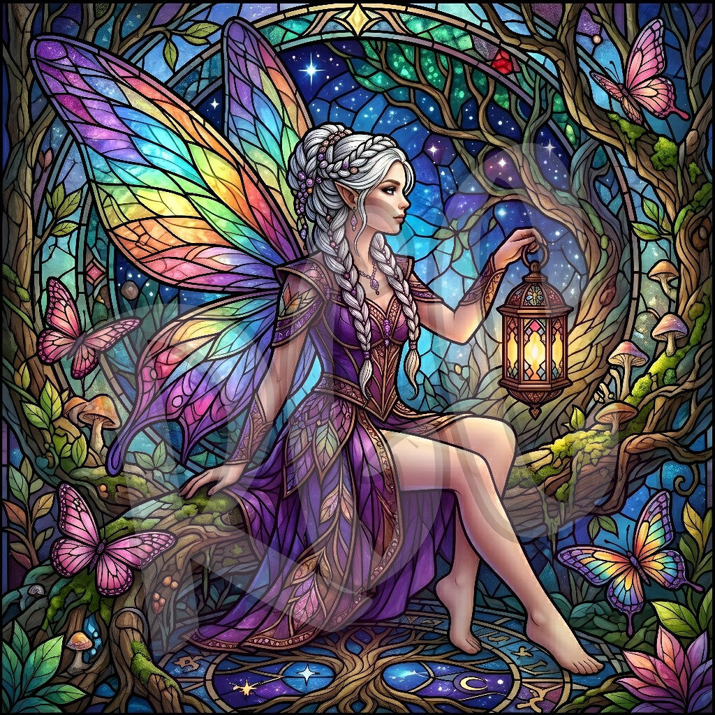 Mystical Stained Glass Fairy