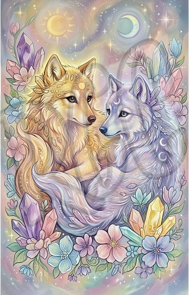 Celestial Fox & Wolf Love