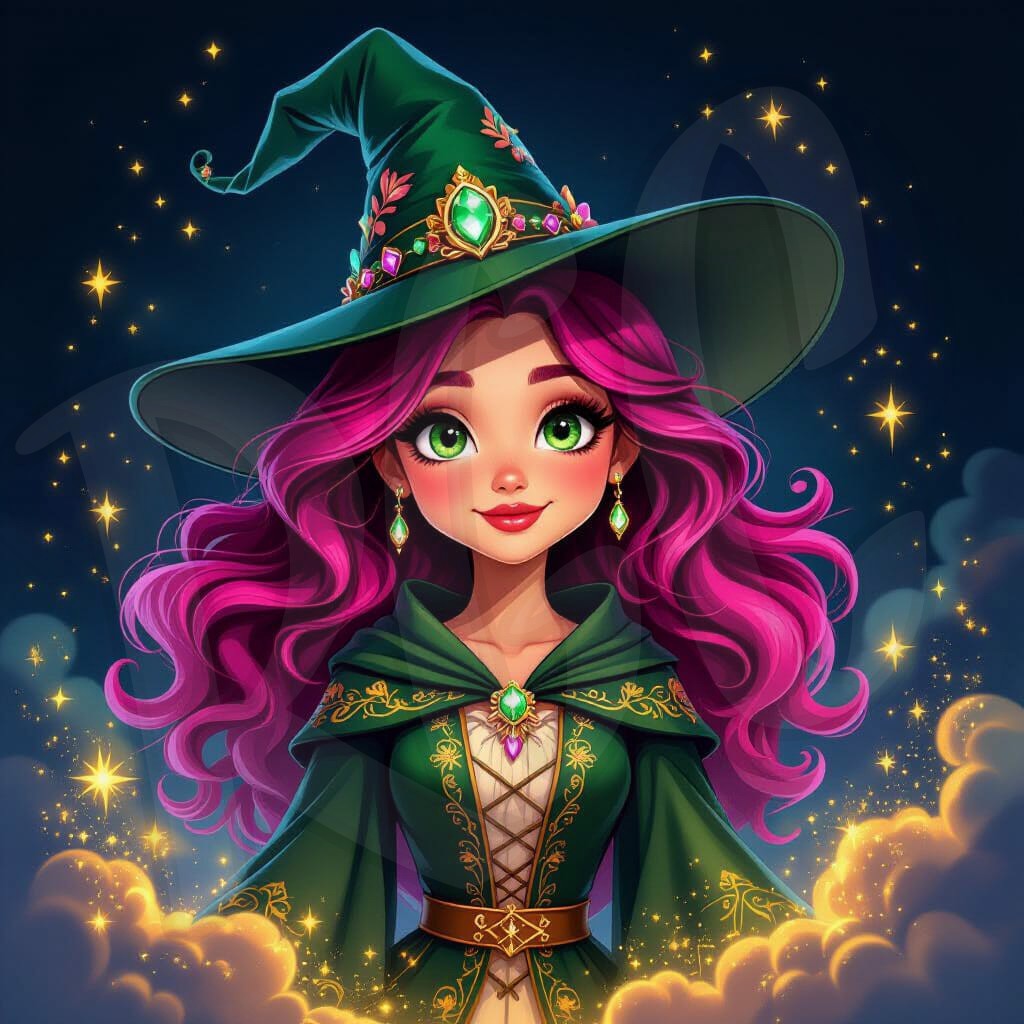 Witch with Purple Hair