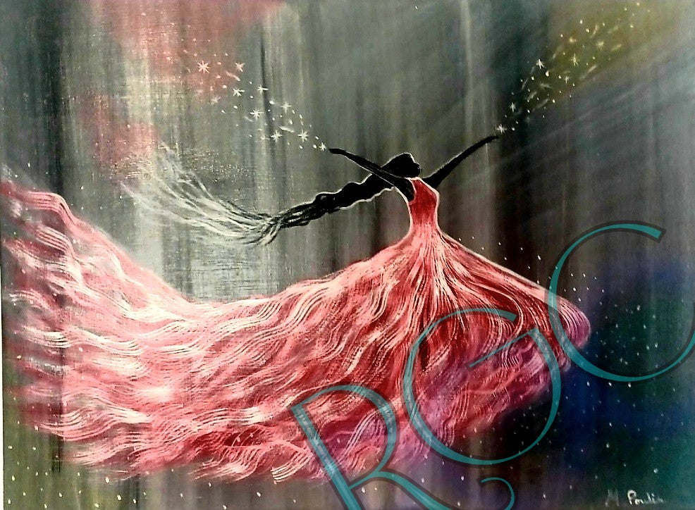 Dancing in red dress