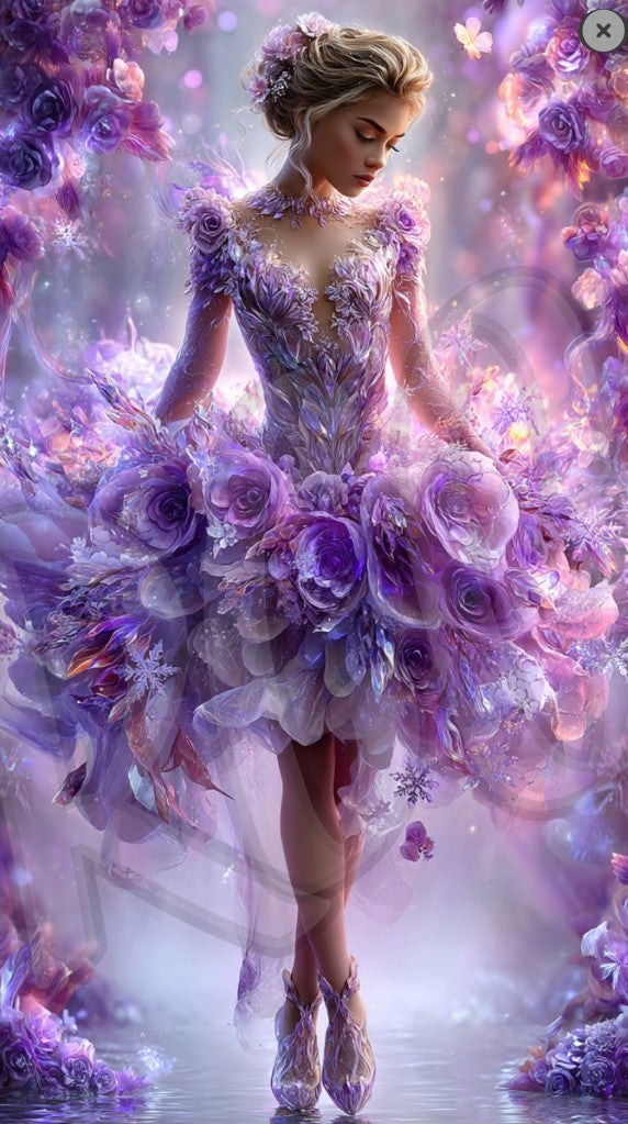 Purple Flower Dress – Rhinestone Goddess Creations