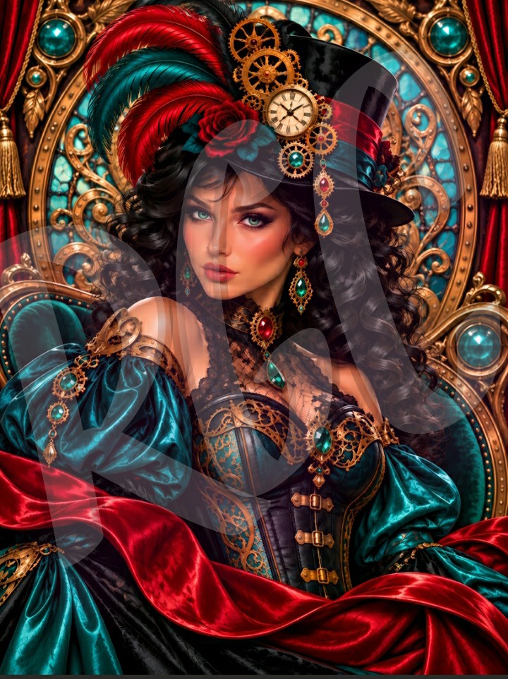 Emerald Steampunk Queen Portrait