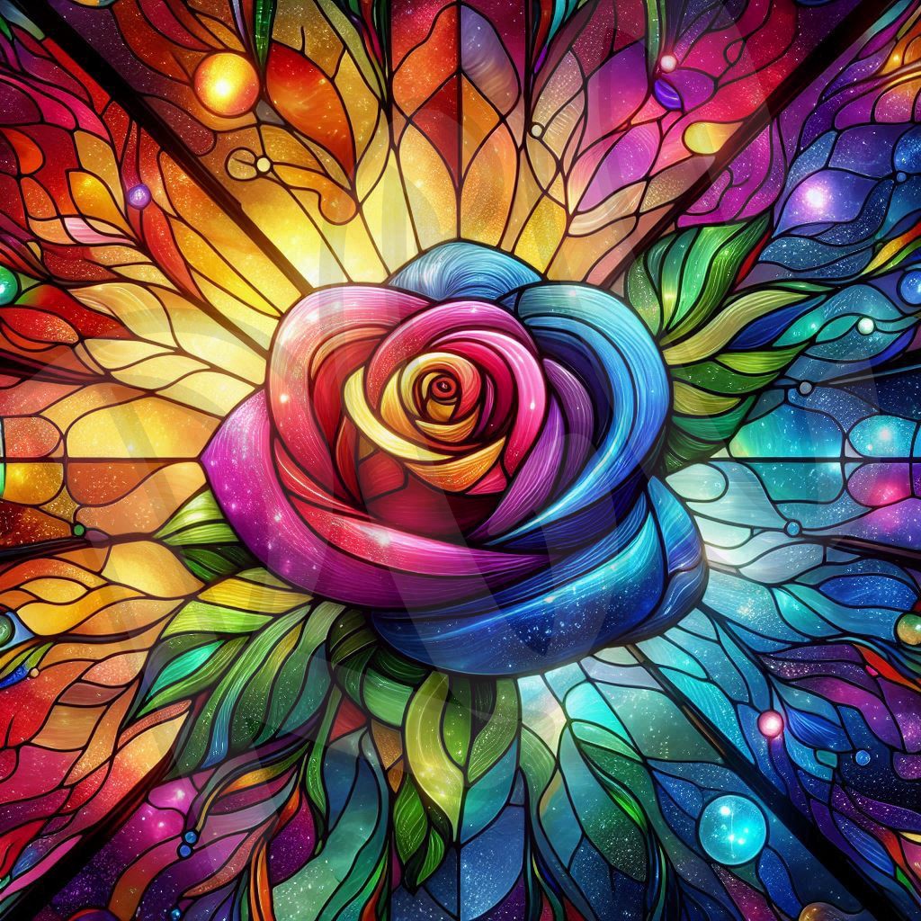 Stained Glass Rose