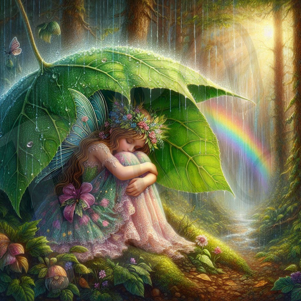 Fairy under leaf