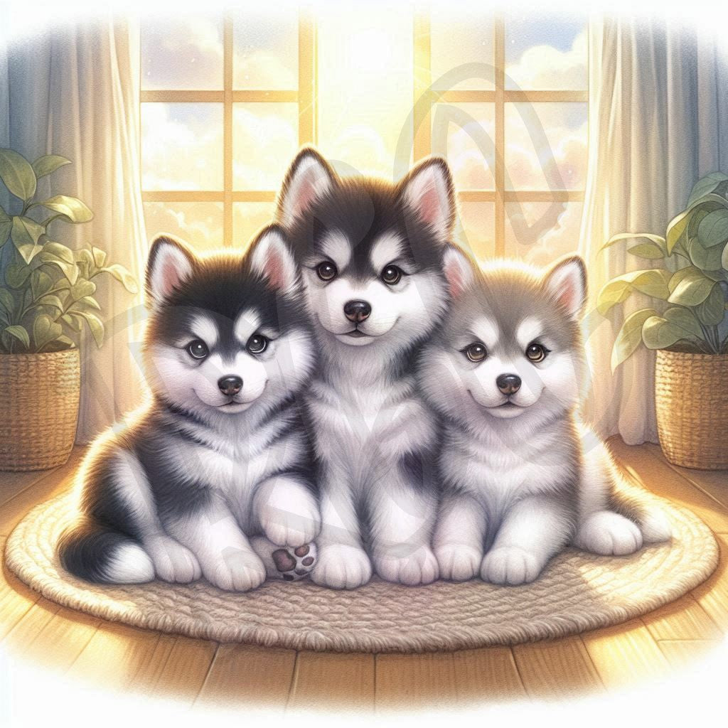 3 huskies
