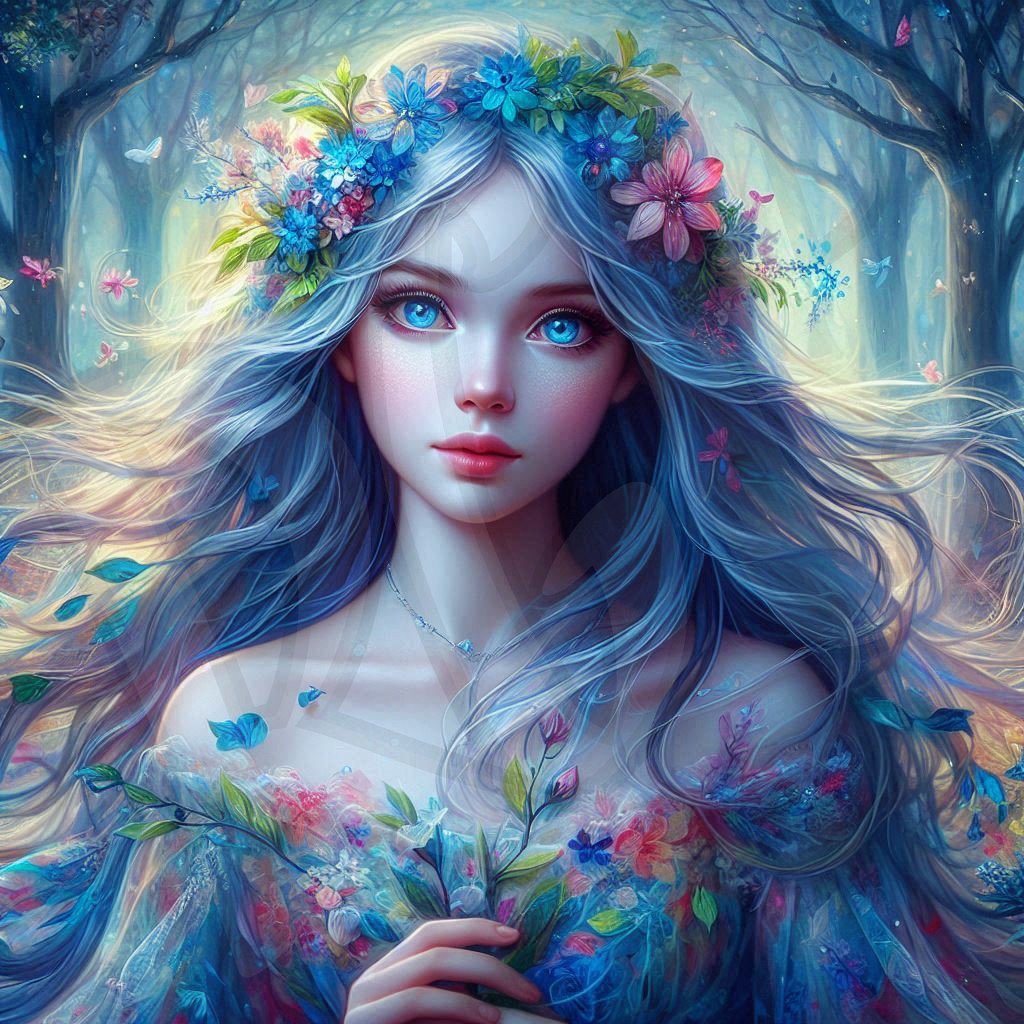 Blue fairy goddess