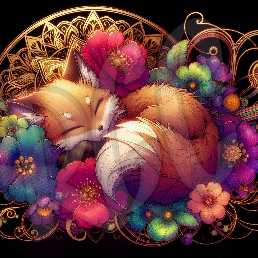Sleeping Kawaii Fox