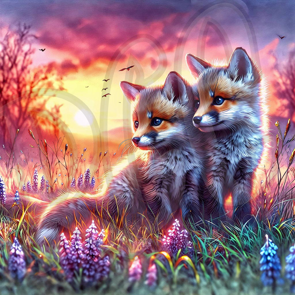 Cuddled Close Fox Cubs