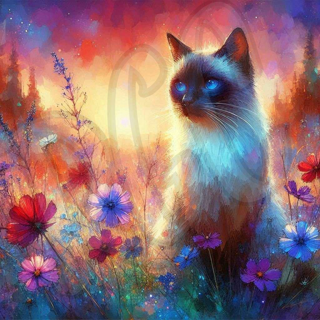 Siamese cat sunset 1&2