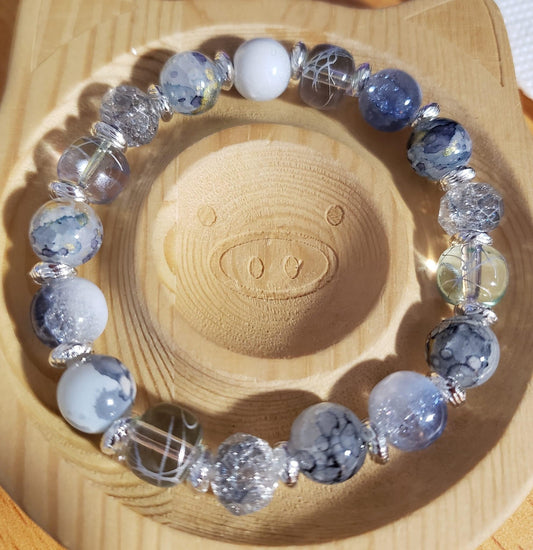 Glass Swirl Bead Bracelet