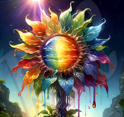 Dripping Rainbow sunflower