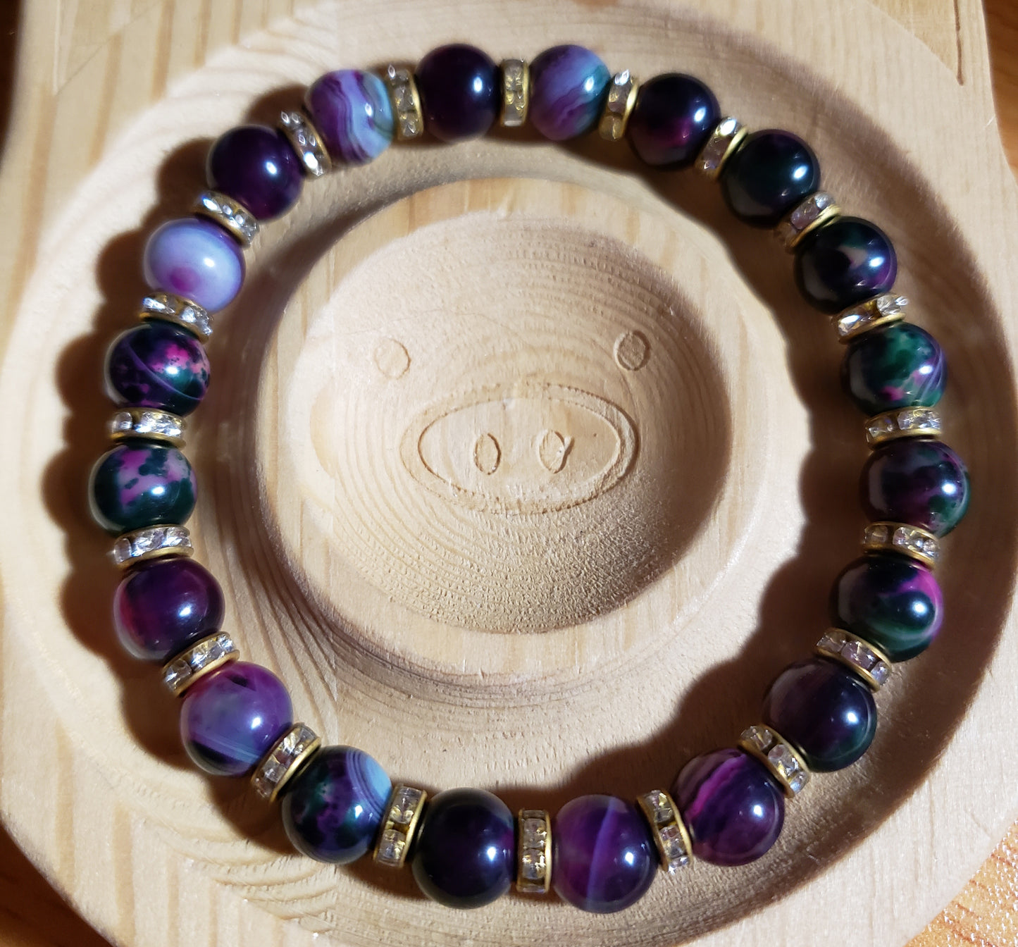 Purple and green swirl bracelet