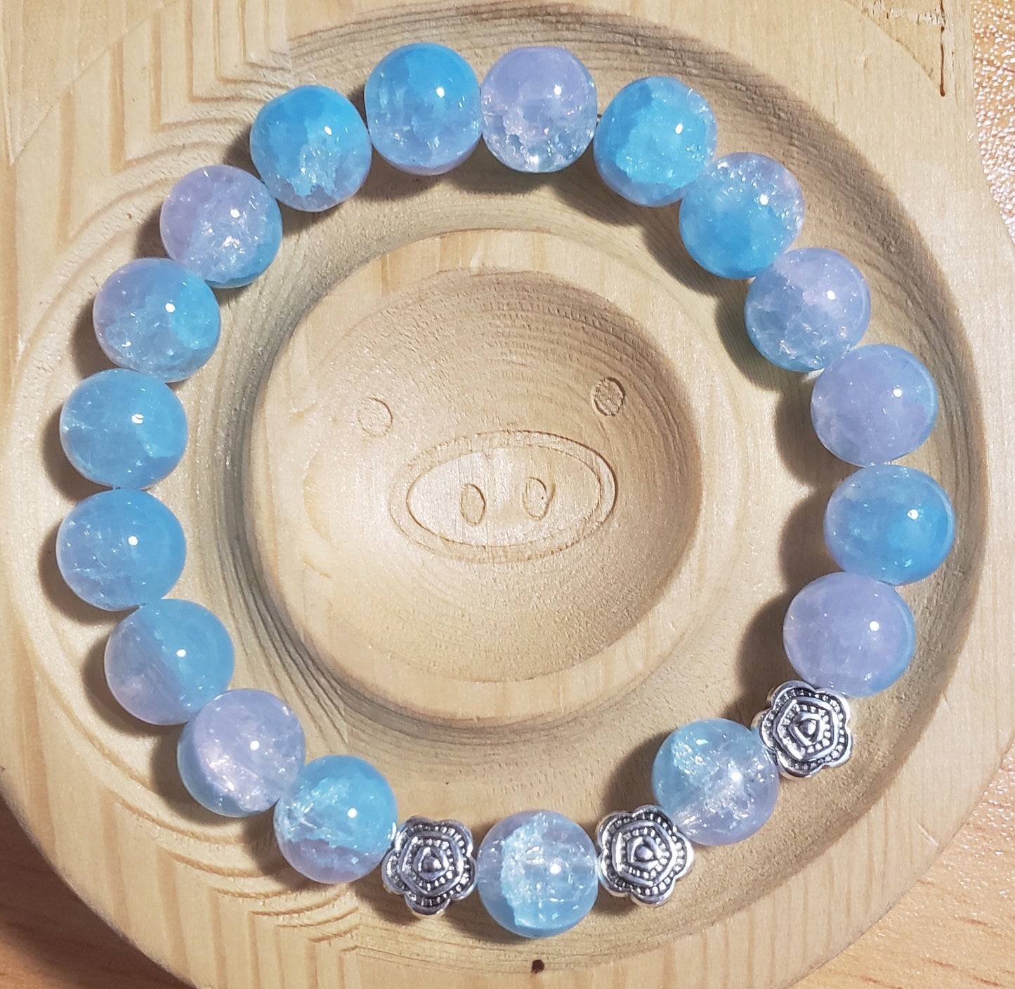 Blue rose bracelet