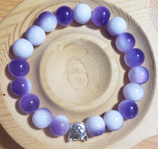 Purple and white bracelet