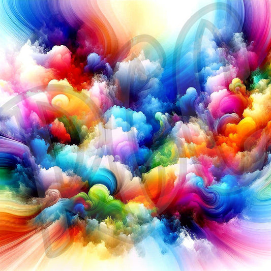 Rainbow smoke abstract