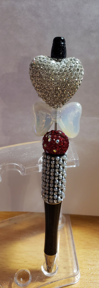 Crystal heart pen