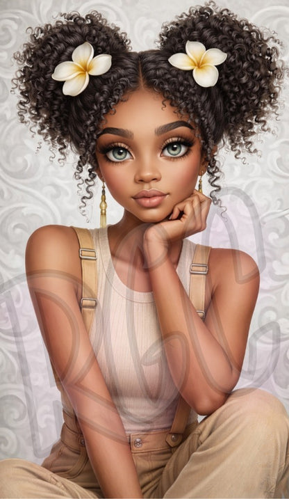 Voluminous curls & captivating gaze