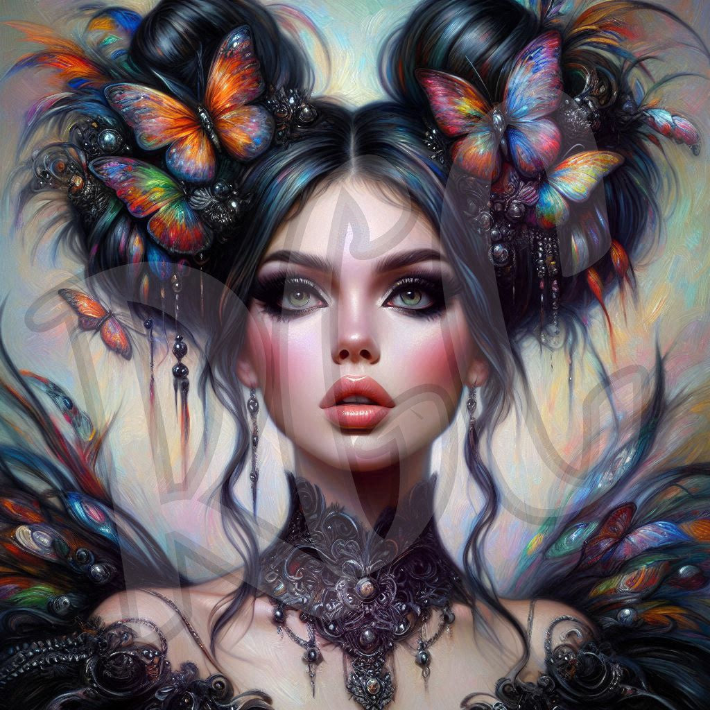 Rainbow Butterfly in hair