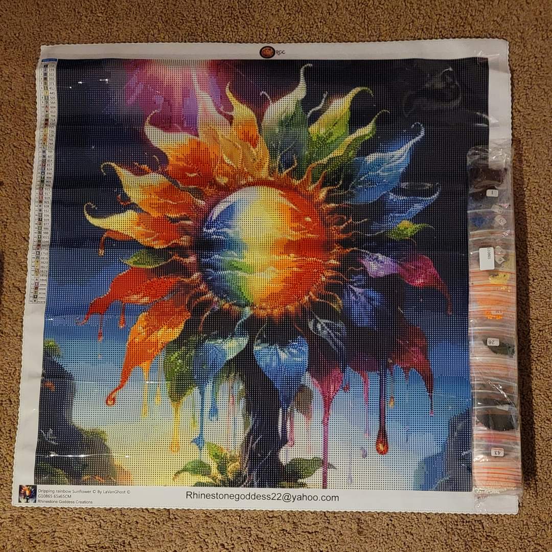 Dripping Rainbow sunflower