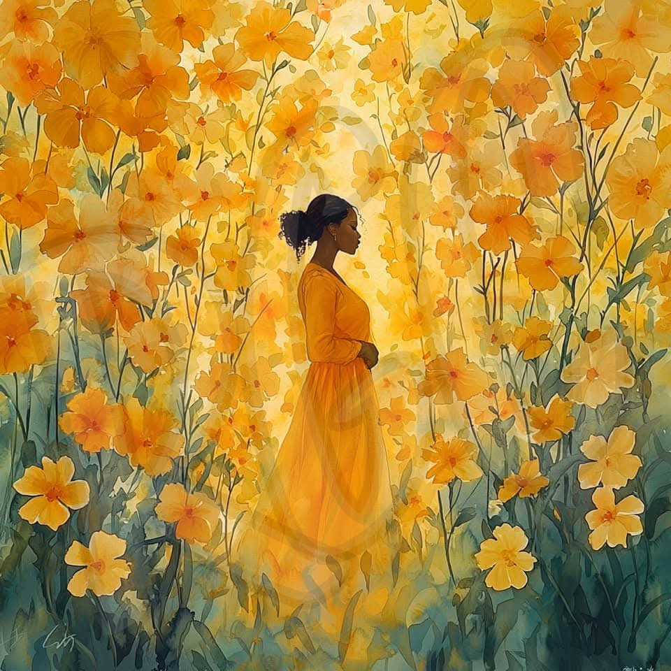 Surrounded by Yellow Flowers