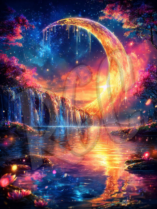 Glowing Cosmic Moon