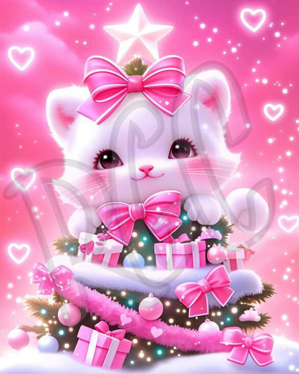 Pink Christmas Kitty