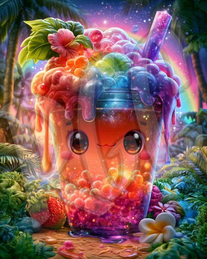 Sunset Rainbow Boba