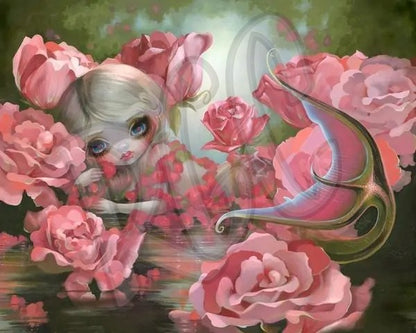 Mermaid with roses