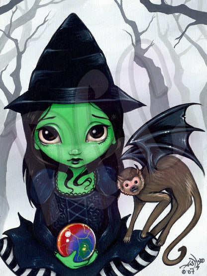 Wicked witch and her flying monkey