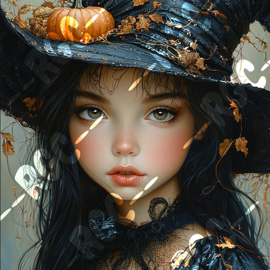 Charming pumpkin witch