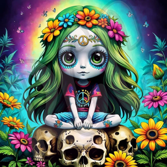 Hippy sugarskull