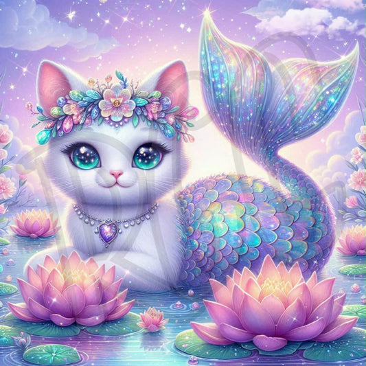 White Cat Mermaid