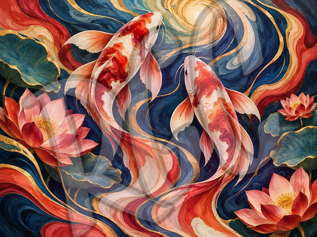 Crimson Koi Cascade