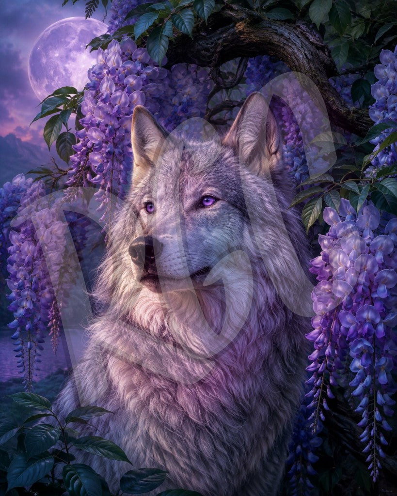 The Enchanted Wisteria Wolf