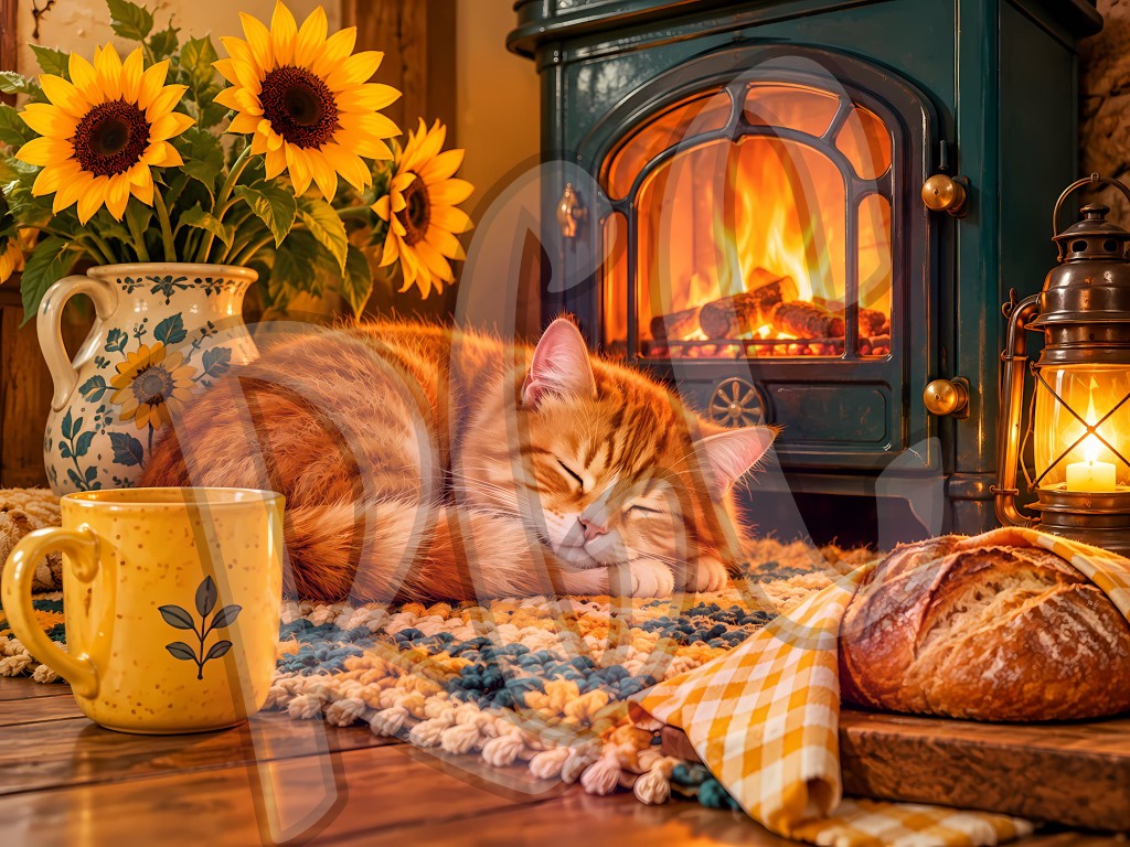 Sunflower Stove Cat