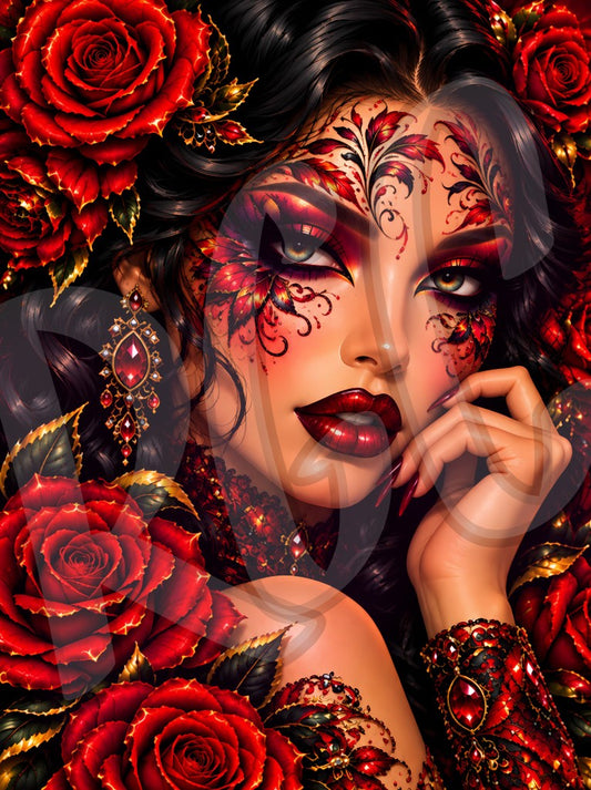 Rose Floral Face